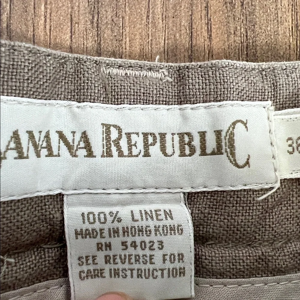 Vintage Banana Republic Linen Pleated Khaki Pants Sz 36/30